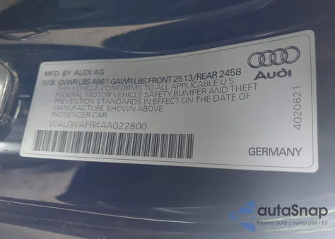 2010 Audi S5 4.2 Premium Plus from USA, damaged, VIN WAU3VAFR4AA022800